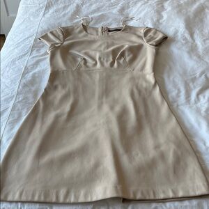 Zara Cream Short Sleeve Mini Dress